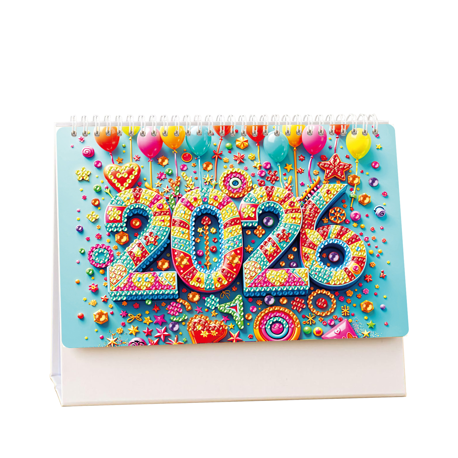 Новый 2026 5D DIY 12 шт. Papercard календарь Книга ручной работы Настольный календарь Набор алмазной живописи
