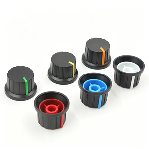 Ensemble de boutons de potentiomètre en plastique vert, orange, blanc, rouge, bleu, jaune, boutons de commande pour équipement audio codés par couleur - Product Image 2