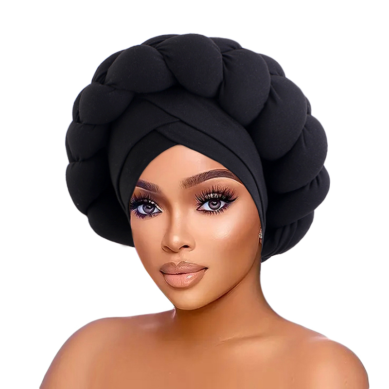 4 Pack Women's Turban Caps - Beaded Headscarf, African Braid Turban Hat, One Size Fits Most - View #9