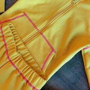 LOGO kustom Set wanita Hoodie lengan panjang wafel kasual Gym Set pakaian Lounge pakaian kualitas tinggi wanita seksi 2 potong Set Lounge - Product Image 2