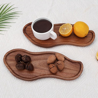 Creatieve massief houten acaciahouten pinda-vormige moderne minimalistische houten schaal theekopje houten dienblad voor fruit snacks serveerschaal