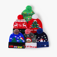 Gorro Navideño de Punto con Luces LED, Gorro de Invierno Unisex con Luces para Navidad y Año Nuevo