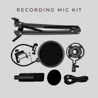 Support de microphone à condensateur USB professionnel en alliage d'aluminium, cardioïde, anti-bruit, léger, pour enregistrement musical sur ordinateur de bureau