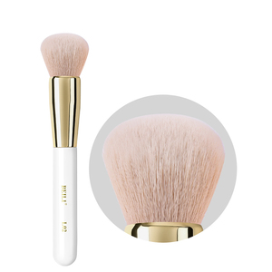 White Handle Rounded Powder Makeup Brush Portable Face Brush For Loose Setting Powder Blush Bronzer Daily Beauty Tool - Product Image 1