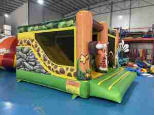 <span class=keywords><strong>Château</strong></span> <span class=keywords><strong>gonflable</strong></span> commercial 4,5x3,6x3m, combo de jeu multijoueur, thème animaux de la jungle - Product Image 5