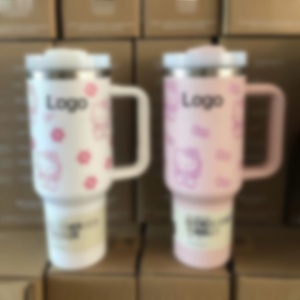 Wholesale KT St Double Wall Stainless Steel Insulated Water Bottle Branded New Luxury 40oz Tumbler Travel <b>Cup</b> With Handle - Product Image 3