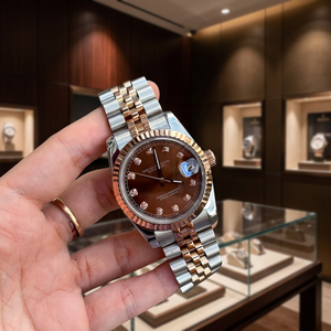 นาฬิกา Dayjust S โลโก้ Seiko NH35 กลไกสองสี เงิน-โรสโกลด์ สายจูบิลี่  แบบกำหนดเอง สำหรับนักดำน้ำ  หน้าปัด MOD ขนาด 20 มม. - Product Image 3