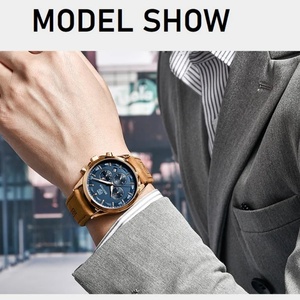 BENYAR Top Brand Luxury Men Quartz Watches 30M Waterproof Leather Watch for Men Casual <b>Automatic</b> Date Clock Relojes - Product Image 5