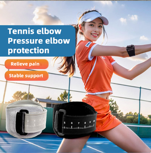 Soporte de compresión para el codo del tenista con cierre de velcro, diseño transpirable para protección deportiva - Product Image 2