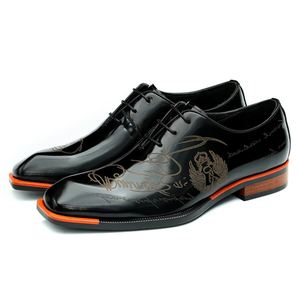 Zapatos Oxford para Hombre, Cierre con Cordones, Transpirables, Ligeros, Parte Superior de Cuero Genuino, Acabado Brillante de Charol, Estilo Británico para Fiesta - Product Image 5