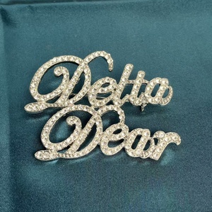 Broche de Solapa con Diseño Nuevo de la Hermandad Sigma Delta Dear, Broche de Aleación de Zinc Plateado para Mujer con Diamantes de Imitación Transparentes para Fiestas y Regalos - Product Image 6