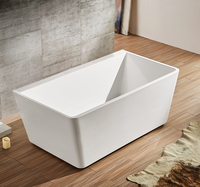 Baignoire autoportante en acrylique Rectangle de conception moderne directe d'usine pour adultes prix Offre Spéciale pour accessoire de salle de bain à usage intérieur