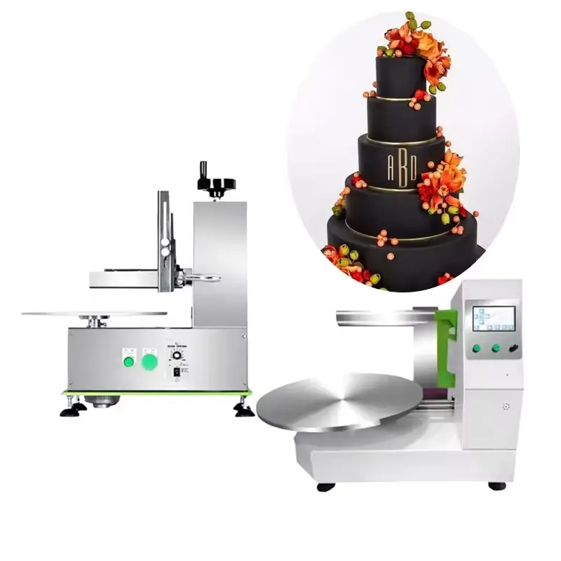 बिक्री के लिए नई डिज़ाइन की सस्ती छोटी केक क्रीम आइसिंग मशीन केक कोटिंग मशीन
