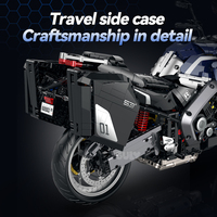 Guly 60553 1:5 Moto de rallye MOC en blocs de construction, kit de modèle de moto tout-terrain, briques DIY, cadeau de collection pour les amateurs de motos