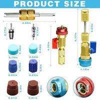Kit d'outils de démontage et d'installation rapide de valves R134A (31 pièces) en alliage d'aluminium haute/basse pression pour l'entretien automobile de climatisation et de chauffage (CVC)