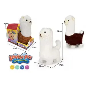 Child Puzzle Education Lovely Cute Pet Toys Plush B/O Electric Sheep Alpaca House Set Toys Elephant Dog Cat Rabbit Toys For Kids