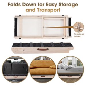 C4P Có Thể Điều Chỉnh Bằng Gỗ Con Chó Leo Núi Thang Trong Nhà Ngoài Trời Đoạn Đường Thang Và Cạnh Giường Ngủ Vật Nuôi Giá Xách Tay Con Chó Cầu Thang Cho Bàn Chân - Product Image 5