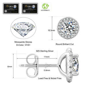<span class=keywords><strong>Aretes</strong></span> <span class=keywords><strong>de</strong></span> Botón <span class=keywords><strong>de</strong></span> Flor <span class=keywords><strong>de</strong></span> Moissanita al por Mayor en Plata <span class=keywords><strong>de</strong></span> Ley 925, Joyería <span class=keywords><strong>Fina</strong></span> <span class=keywords><strong>de</strong></span> Lujo para Regalos para Hombre y Mujer, Diamante VVS con Certificado GRA - Product Image 3