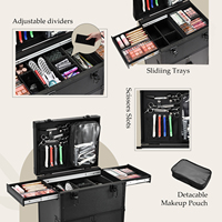 Mallette de Maquillage Professionnelle à Roulettes, Grande Capacité, Organisateur Cosmétique pour Coiffeurs, Artistes et Barbiers