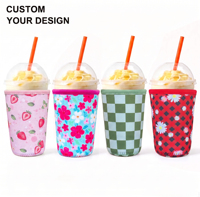 Manchon isotherme pour café glacé en néoprène, personnalisable avec logo, pour tasses et boissons, modèle Coozy Cozy Holder, vierge, imprimé vache, de luxe