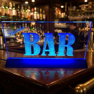 Vitrina acrílica con iluminación LED azul para mostrador, expositor acrílico con LED para bar - Product Image 2