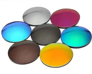 Dasar 4 6 75mm 1.50 grosir lensa kacamata hitam CR39 UV400 berwarna/terpolarisasi/cermin oftalik berwarna lensa optik lensa cermin