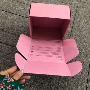 定制粉色邮寄纸盒包装，包装运输拉链瓦楞纸箱包装，印有定制标志 - Product Image 5