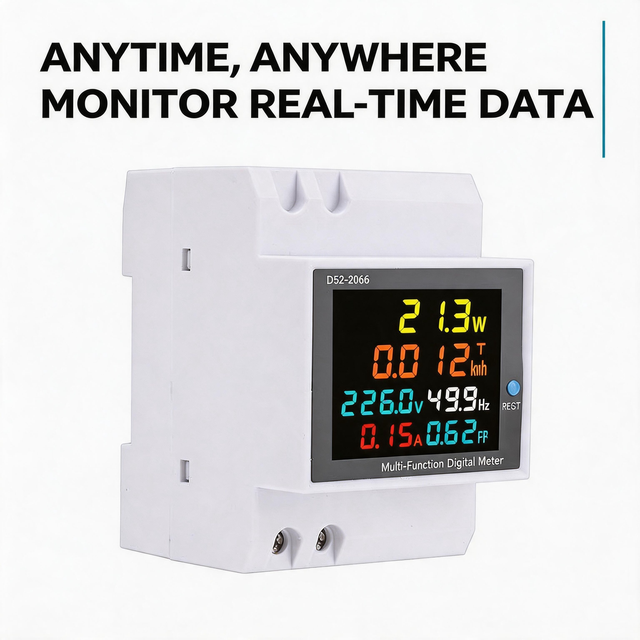 Lyhc D52-2066 AC40V-300V Single Phase Din Rail Digital Meter 1.0 Accuracy Class 0-100A Rated Current 0-9999.9kWh Energy