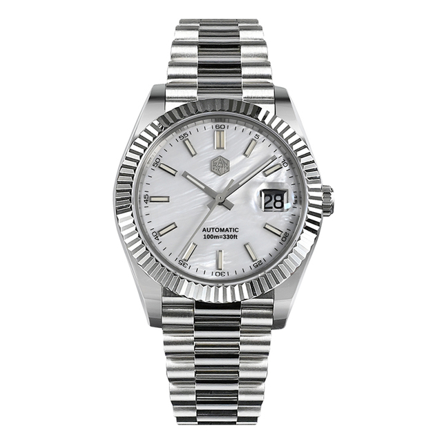 Sea Shell Dial 316L Stainless Steel Luxury Brand 10 ATM Waterproof Watch Custom Logo Automatic Mechanical Watch Diver