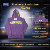 2026 OEM/ODM Sweat à capuche en coton pour homme, nouveau style, logo personnalisé, impression en relief, épais, entièrement zippé, coupe oversize