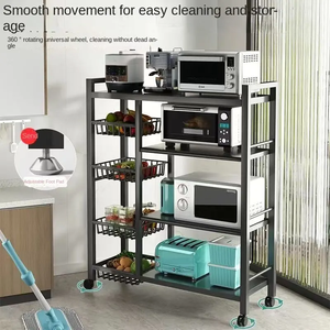Estante organizador de metal <span class=keywords><strong>para</strong></span> cocina, plegable, <span class=keywords><strong>para</strong></span> microondas, frutas y verduras, venta al por mayor de fábrica - Product Image 5