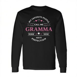 Gramma T-shirt à manches longues pour adulte, unisexe, col rond, Premium Vintage Aged To Perfection - Product Image 2