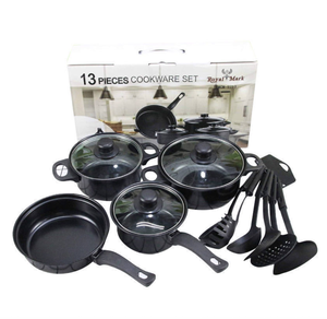 <span class=keywords><strong>Set</strong></span> di Pentole <span class=keywords><strong>Antiaderenti</strong></span> dal Design Moderno, 13 Pezzi, per Uso Domestico, con Padella, Pentola per Zuppa, Pentolino per Latte e Utensili, Rivestimento <span class=keywords><strong>in</strong></span> <span class=keywords><strong>Pietra</strong></span> - Product Image 2