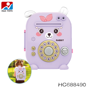 Dessin animé Animal Mini <span class=keywords><strong>empreinte</strong></span> digitale déverrouiller économiser tirelire pour enfants jouet sac à dos avec tirelire - Product Image 6