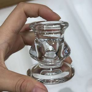 Bougeoir cylindrique en verre transparent à longue tige, romantique <span class=keywords><strong>pour</strong></span> mariage, design creux, coupe-vent, lumière de table - Product Image 6