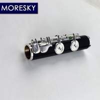 Flauta de ébano MORESKY /C+B+Bb con 17 orificios abiertos, plateada en plata #   Mechanismo de Llave en Do para Soprano, Grenadilla Profesional MFL-1601
