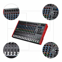 Console de mixage audio professionnelle 12 canaux, contrôleur DJ, console de mixage audio avec connexion USB/BT/MP3 pour système de sonorisation