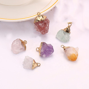 Gemstone Pendant Necklace Stainless Steel Raw Birth Stone <strong>Birthstone</strong> Charms Jewelry for <strong>Jewellery</strong> Making - Product Image 6