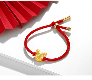 AB901102101 Xuping 2020 nuovo design <span class=keywords><strong>24k</strong></span> color <span class=keywords><strong>oro</strong></span> gioielli all'ingrosso design animale zodiaco braccialetto di corda rossa - Product Image 4
