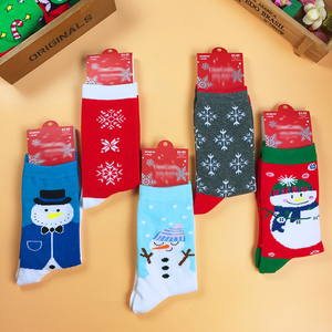 Bas <span class=keywords><strong>de</strong></span> noël unisexe en coton, elk, neige, père noël, bas pour hommes et femmes - Product Image 5