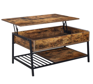 Bàn Cà Phê Bằng Gỗ Hiện Đại Bàn Cà Phê Nhỏ Với Ngăn Chứa Đồ Ẩn Và Kệ Có Thể Điều Chỉnh Để Sinh Hoạt - Product Image 6