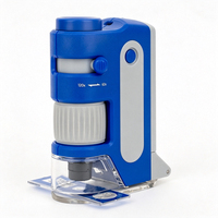 Portable 60-120X LED UV Lighted Mini Educational Small New Design Pocket Microscope for Kids Travel Observation STEM Toy