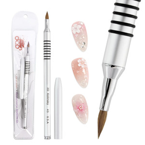 3D Kolinsky Acrylic Nail Art Sculpture Brush with Metal Non-Slip Grip Handle for Manicures 3D Nail Art Flower Designs - Product Image 2
