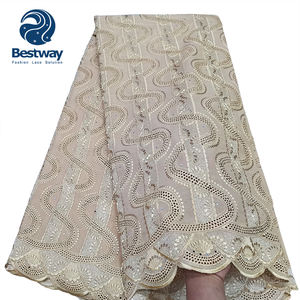 Bestway – tissu coréen 100% coton brodé en dentelle suisse - Product Image 1