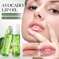 Huile à lèvres hydratante Sadoer 8ml en roll-on, saveur pêche, enrichie en vitamine E et tocophérols, personnalisable avec logo OEM, vente en gros sous marque privée