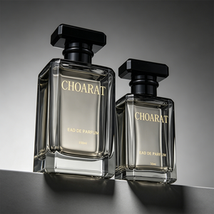 Botella de Perfume Rectangular Plana Translúcida de Lujo de Alta Calidad al por Mayor, Botellas de Vidrio para Perfume en <span class=keywords><strong>Aerosol</strong></span> de 50 ml, Color <span class=keywords><strong>Gris</strong></span> <span class=keywords><strong>Humo</strong></span>, con Tapa - Product Image 2