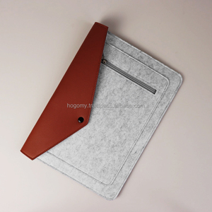 Funda Portátil Personalizada, Duradera, Simple, de Fieltro PET Gris Claro, Maletín Portadocumentos para Oficina y Negocios - Product Image 1