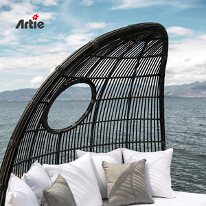 Artie'nin orijinal tasarım lüks hintkamışı bahçe mobilyası kesit kanepe bahçe mobilyaları PE Rattan şezlong büyük Daybed - Product Image 3