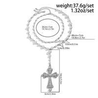 Chaîne de perles de perles en couches séparables avec grands colliers pendentif croix pour femmes à la mode dame accessoires de mariage bijoux de mode
