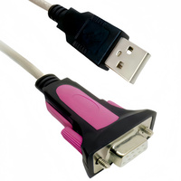 Cable Adaptador USB RS232 con Chipset FT232RL+ZT213, Puerto Macho DB9, Convertidor USB RS-232, Revestimiento de PVC, 2m de Longitud, Control Industrial